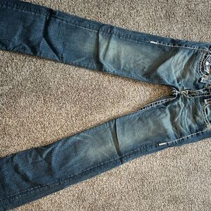 True Religion Women's Blue Straight Leg Jeans